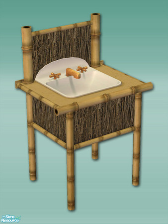 Sims 2 — Bamboo Bay - Sink by Shakeshaft — Part of a set of Bamboo Furnishings for your sims beaches or patios, set