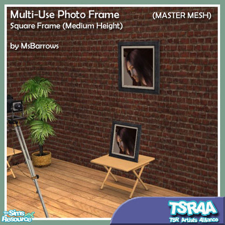 Sims 2 — Multi-Use Photo Frame - Square (Medium) MESH by MsBarrows — Want a picture frame that can be placed on a