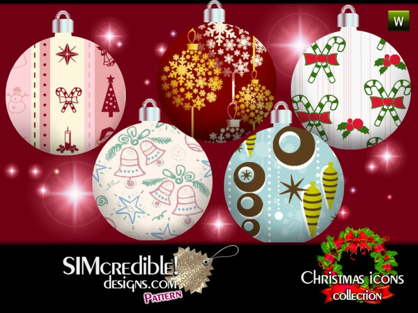 Sims 3 — Christmas Icons Patterns by SIMcredible! — Christmas Icons for your Holidays Season ^^ by SIMcredibledesigns.com