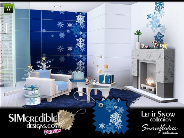 Sims 3 — Snowflakes Column by SIMcredible! — simcredibledesigns.com