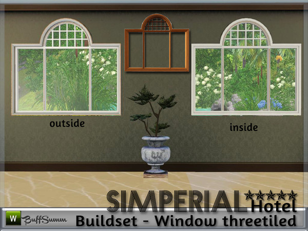 Sims 3 — Simperial Build Window 3tiled small by BuffSumm — Threetiled window matching the *Simperial Hotel*. Part of the