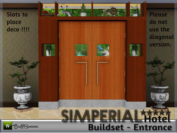 Sims 3 — Simperial Build Doubledoor by BuffSumm — Entrancedoor for the *Simperial Hotel*. Part of the *Hotel Simperial