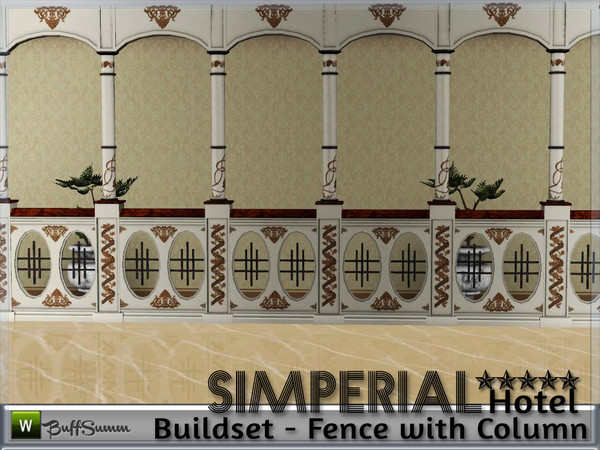 Sims 3 — Simperial Build Fence with Column by BuffSumm — Fence with Column matching the *Simperial Hotel*. Part of the