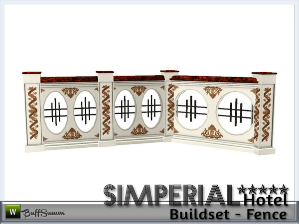 Sims 3 — Simperial Build Fence by BuffSumm — Fence matching the *Simperial Hotel*. Part of the *Hotel Simperial Series -