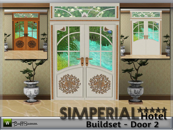Sims 3 — Simperial Build Door 2x1 by BuffSumm — Interior doubledoor matching the *Simperial Hotel*. Part of the *Hotel
