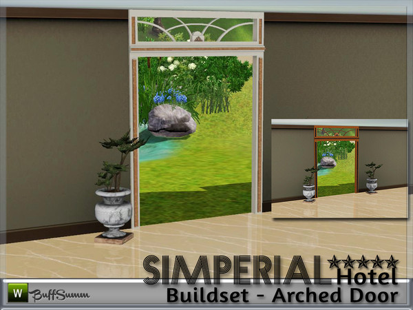 Sims 3 — Simperial Build Arch 2x1 by BuffSumm — Arched door matching the *Simperial Hotel*. Part of the *Hotel Simperial