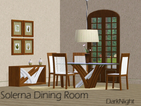 Sims 3 — Solerna Dining Room by DarkNighTt — This set have 7 new meshes. -Dining Table -Dining Chair -Lamp -Rug -End