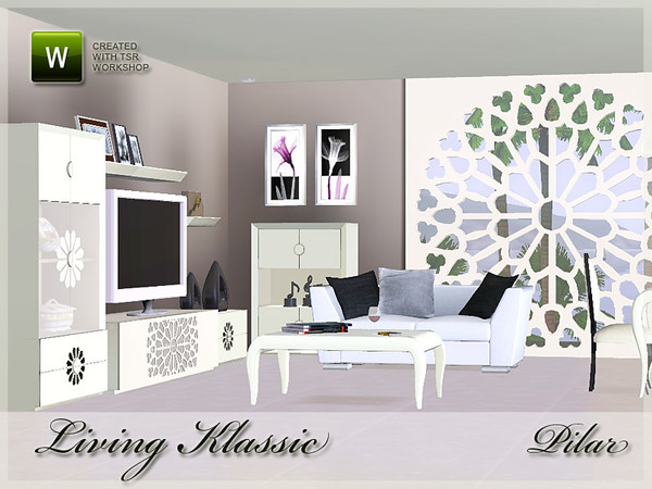 Sims 3 — Living Klassic by Pilar — Continuing the theme Klassic, a living room with multiple possibilities