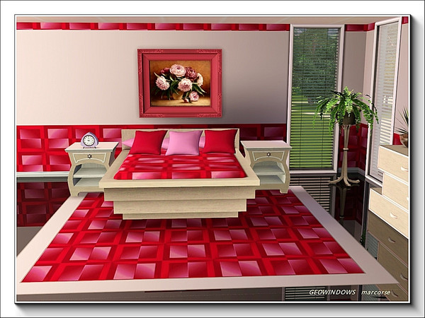 Sims 3 — Geowindows pattern by marcorse — A simple rectangular pattern resembling windows with a slightly 3d effect, in