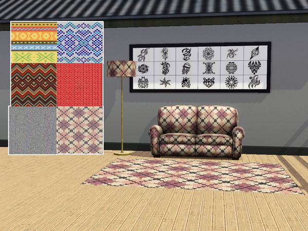 Sims 3 — Knit Pattern Set by K_Reimer — This is a set of 6 knitted patterns.