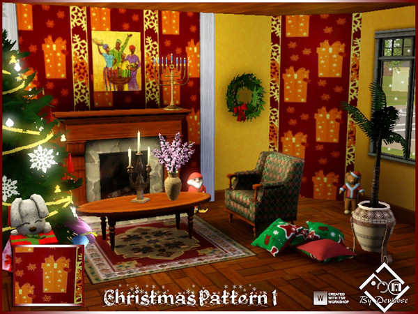 Sims 3 — Christmas Pattern 1 by Devirose — Pretty gift boxes, celebrate Christmas!-Created with TSR WorkshopBase Game
