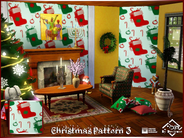 Sims 3 — Christmas Pattern 3 by Devirose — Stocking full of gifts,celebrate Christmas!-Created with TSR WorkshopBase Game