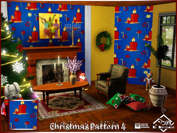 Sims 3 — Christmas Pattern 4 by Devirose — Candles and stars,celebrate Christmas!-Created with TSR WorkshopBase Game