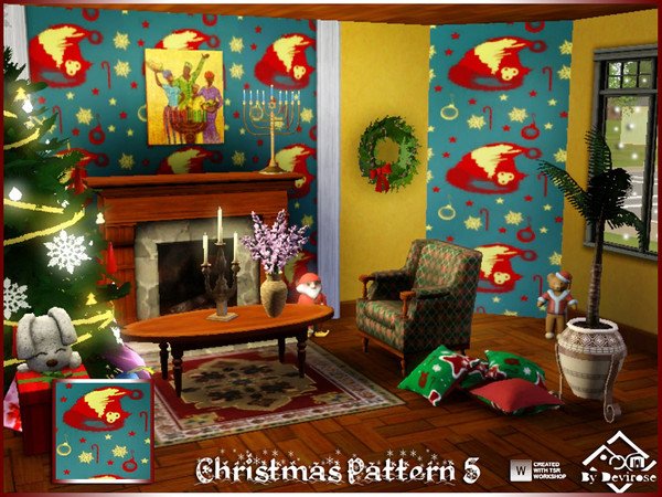 Sims 3 — Christmas Pattern 5 by Devirose — Santa has lost his hat?You are left with delicious starlets..:D..celebrate