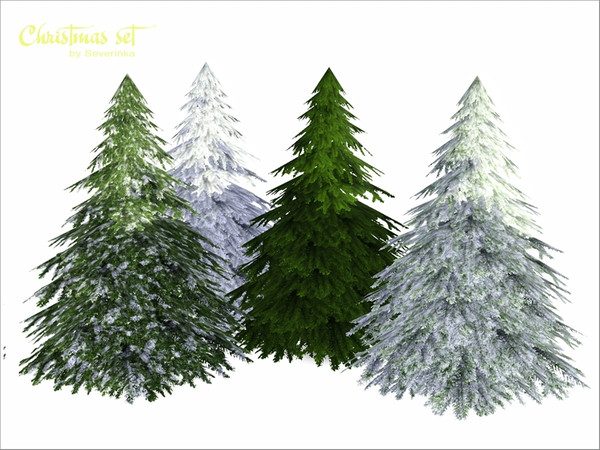 Sims 3 — Fir-tree lafge by Severinka_ — A large fir-tree. 2 areas repainted, 4 different patterns - summer, with flakes