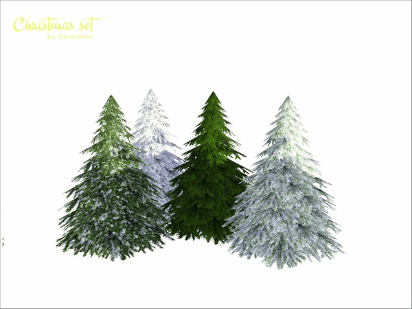 Sims 3 — Fir-tree small by Severinka_ — A small fir-tree. 2 areas repainted, 4 different patterns - summer, with flakes