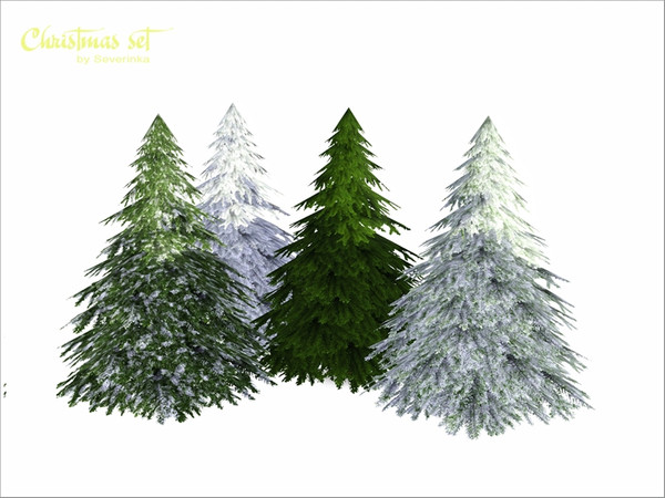 Sims 3 — Fir-tree middle by Severinka_ — A middle fir-tree. 2 areas repainted, 4 different patterns - summer, with flakes