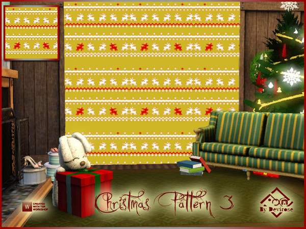 Sims 3 — Christmas Pattern 3 by Devirose — Delicious Christmas reindeer-created with TSR Workshop.Base Game compatible.No