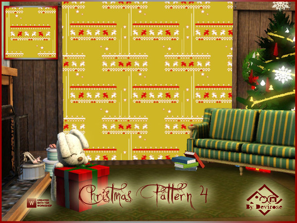 Sims 3 — Christmas Pattern 4 by Devirose — Delicious Christmas reindeer-created with TSR Workshop.Base Game compatible.No