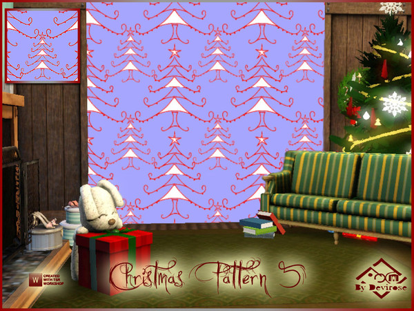Sims 3 — Christmas Pattern 5 by Devirose — Delicious Christmas white trees-created with TSR Workshop.Base Game