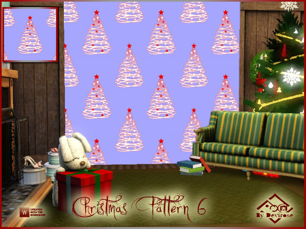 Sims 3 — Christmas Pattern 6 by Devirose — Delicious Christmas white trees-created with TSR Workshop.Base Game