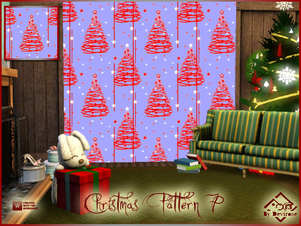 Sims 3 — Christmas Pattern 7 by Devirose — Delicious Christmas red trees^^created with TSR Workshop.Base Game