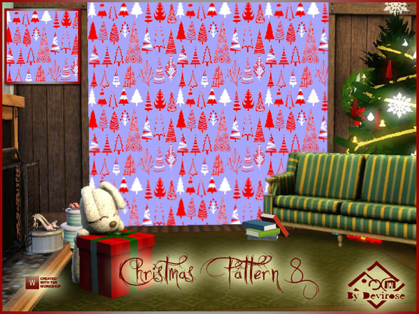 Sims 3 — Christmas Pattern 8 by Devirose — Delicious Christmas trees-created with TSR Workshop.Base Game compatible.No