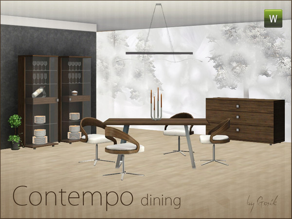 Sims 3 — Contempo dining  by Gosik — Luxary dining room that includes: dining table, dining chair, sideboard (that is a