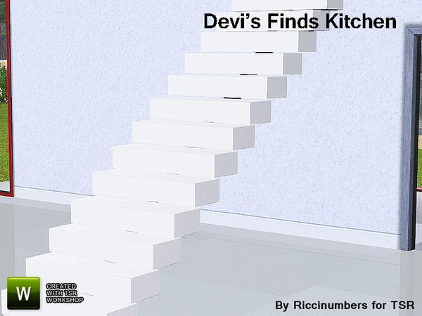 Sims 3 — Devi Finds a Kicthen Stairs by TheNumbersWoman — Modern yet stylish this kitchen is a picture of contemporary
