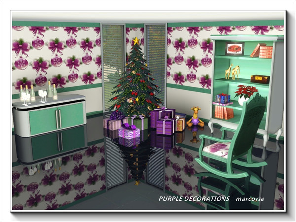 Sims 3 — Purple Decorations pattern by marcorse — A change from the usual Christmas colours, this tree decorations design