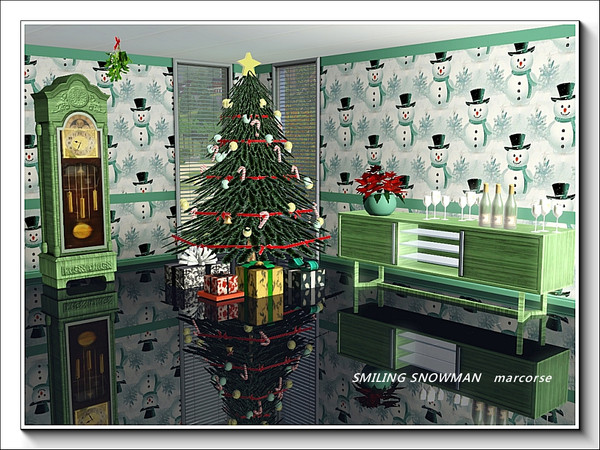 Sims 3 — Smiling Snowman pattern by marcorse — A happy snowman in his snappy tophat, smiling for you at Christmas