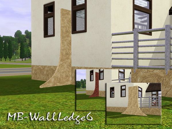 Sims 3 — MB-WallLedge6 by matomibotaki — MB-WallLedge6, built item that can be used as a column or only for decoration,