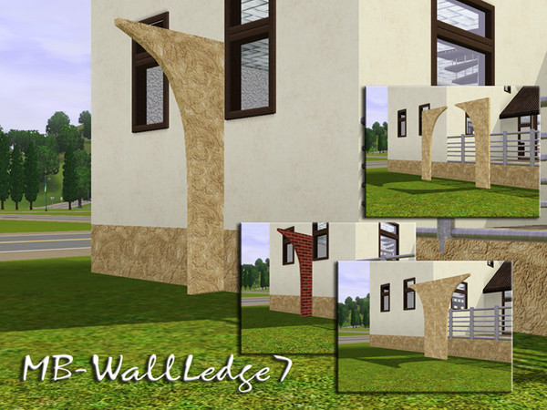 Sims 3 — MB-WallLedge7 by matomibotaki — MB-WallLedge7, built item that can be used as a column or only for decoration,