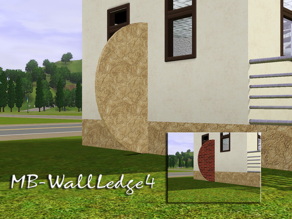 Sims 3 — MB-WallLedge4 by matomibotaki — MB-WallLedge4, built item that can be used as a column or only for decoration,