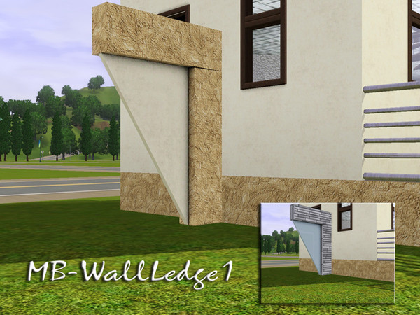 Sims 3 — MB-WallLedge1 by matomibotaki — MB-WallLedge1, new built item that can be used as a column, or only for