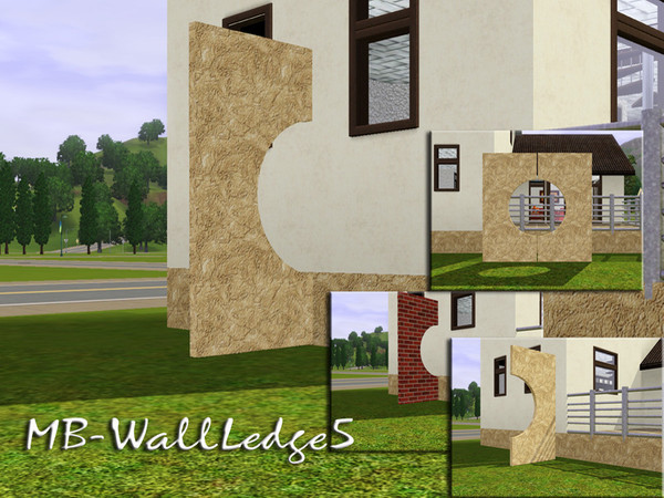 Sims 3 — MB-WallLedge5 by matomibotaki — MB-WallLedge5, built item that can be used as a column or only for decoration,