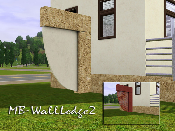 Sims 3 — MB-WallLedge2 by matomibotaki — MB-WallLedge2, built item that can be used as a column or only for deco, to