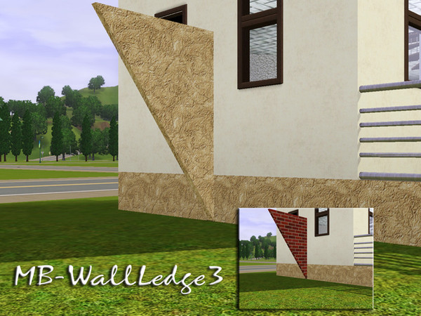 Sims 3 — MB-WallLedge3 by matomibotaki — MB-WallLedge3, built item that can be used as a column or only for decoration,