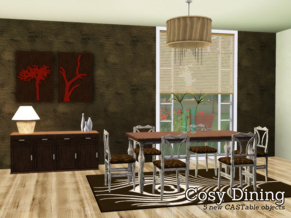Sims 3 — Cosy Dining by Angela — Cosy Diningset, A rustic diningroom for your sims to relax in. Set contains the