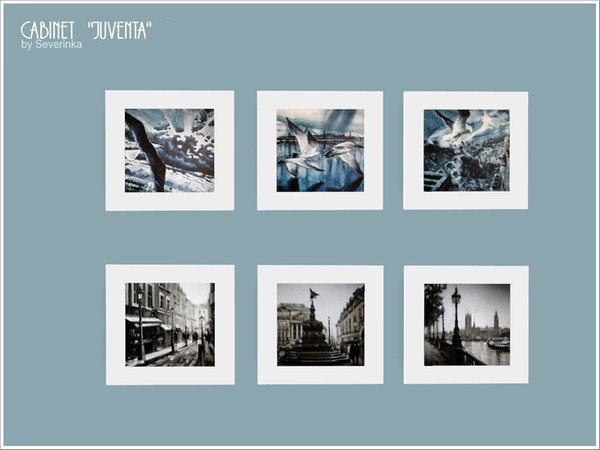 Sims 3 — Painting trio by Severinka_ — Decorative painting (triptych) depicting cities. 2 variants of images. Frame