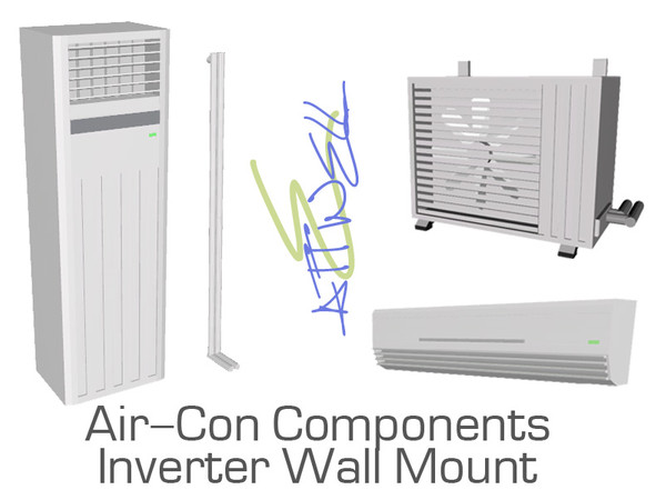 Sims 3 — Air Con Inverter and Wall Bracket by mikeaus692 — Air Con Inverter and Wall Bracket : By Attewell : Colorable