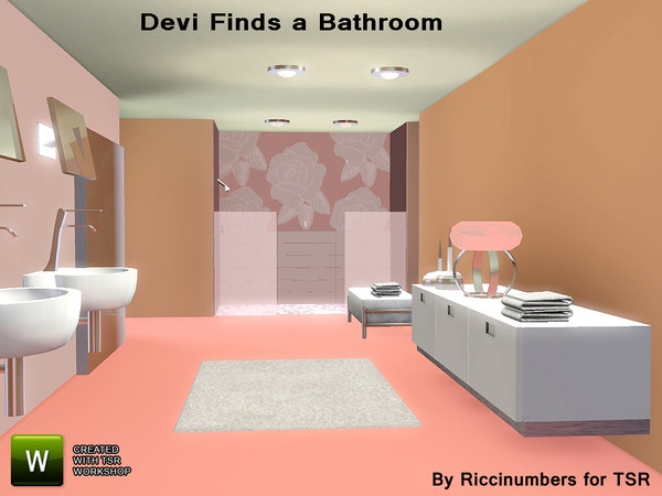 Sims 3 — Devi Finds A Bathroom by TheNumbersWoman — The Modern fine lines of this design are apparent in it's modern