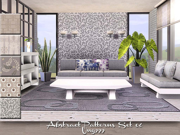 Sims 3 — Abstract Patterns Set 06 by ung999 — A set of five abstract patterns mixed with modern and vintage for your