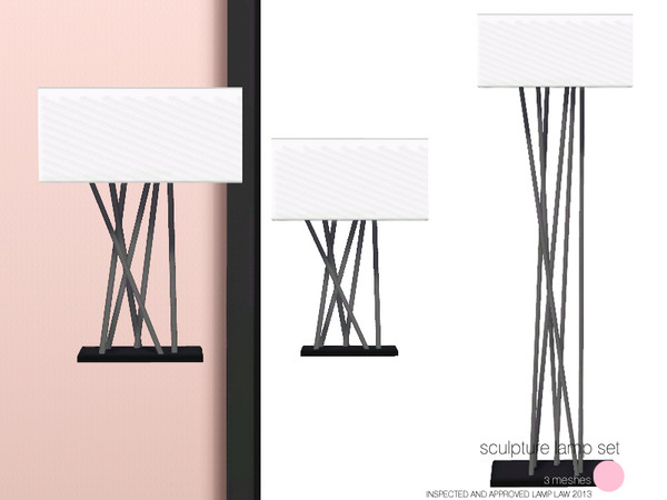 Sims 3 — Sculpture Lamp Set by DOT — Sculpture Lamp Set. Modern Lighting Design made for fabric and metal or wood.