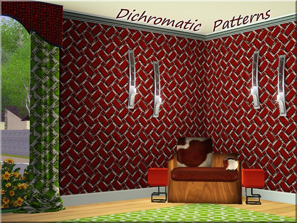 Sims 3 — Dichromatic Patterns by allison731 — Set with two patterns. Both patterns have 2 channels. Textures made with