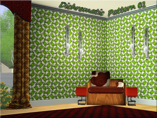 Sims 3 — Dichromatic Pattern 01 by allison731 — Category: Abstract Channels: 2 Texture created with Photoshop CS3. Shown