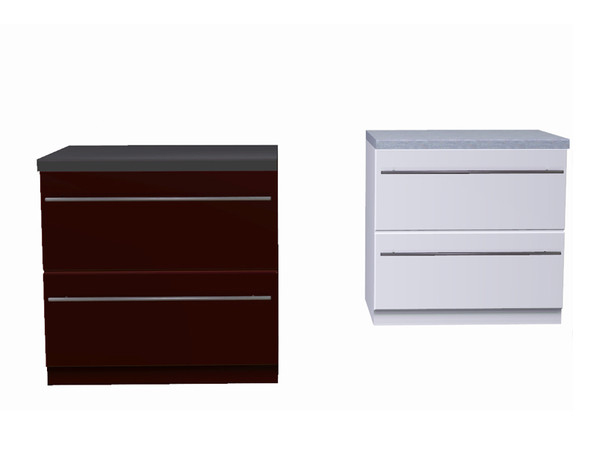 Sims 3 — Kitchen Glamour -  Counter by ShinoKCR — Counter with steelhandles 490 Polygon