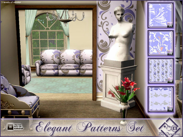 Sims 3 — Elegant Patterns Set by Devirose — Refinements in these fantasies old fashioned, but also suitable for modern