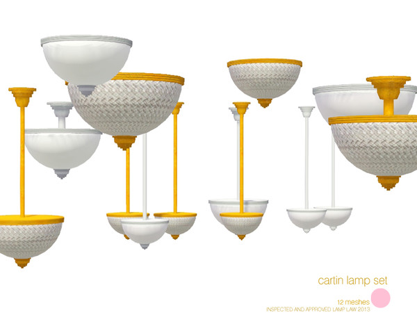 Sims 3 — Cartin Lamp Set by DOT — Cartin Lamp Set. Glass Shade with Metal Base. Modern Contemporary Design that includes