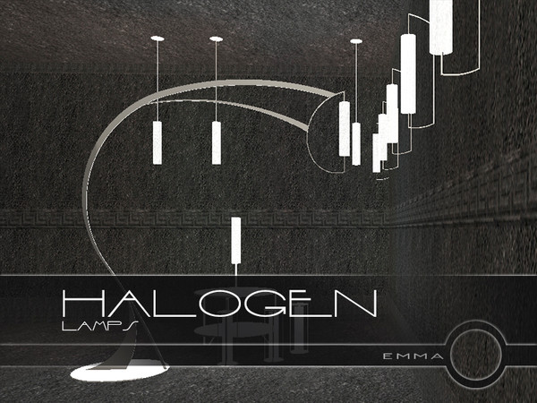 Sims 2 — Halogen Lamps by Emma_O — a set of 6 silver lamps for your classy modernist sims.